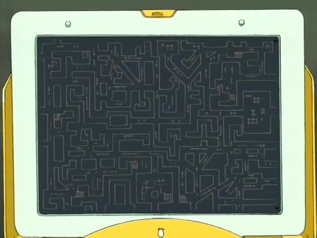 The maze pictured on Koushirou's computer screen. It isn't actually that complicated, but there are a lot of markings that make the pathways harder to discern.